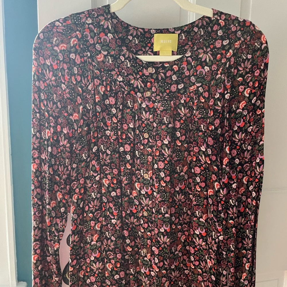 Maeve size L long sleeve floral button down shirt